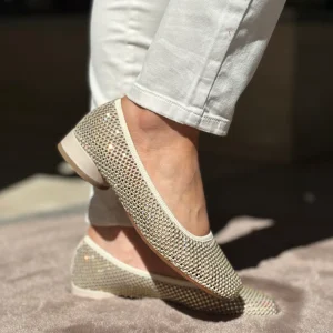 Ballerines FRU.IT beige cristaux femme