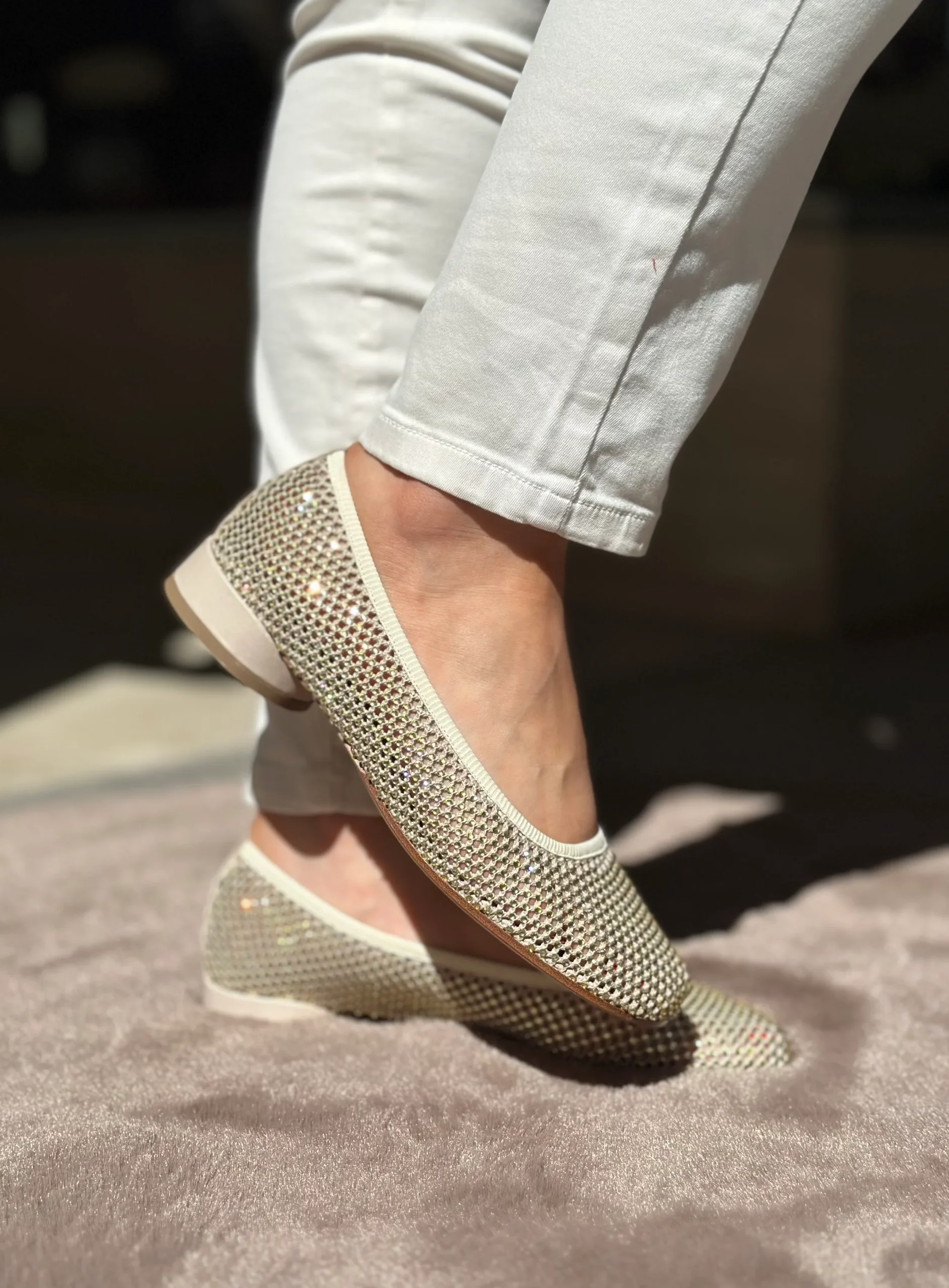 Ballerines FRU.IT beige cristaux femme – Image 2