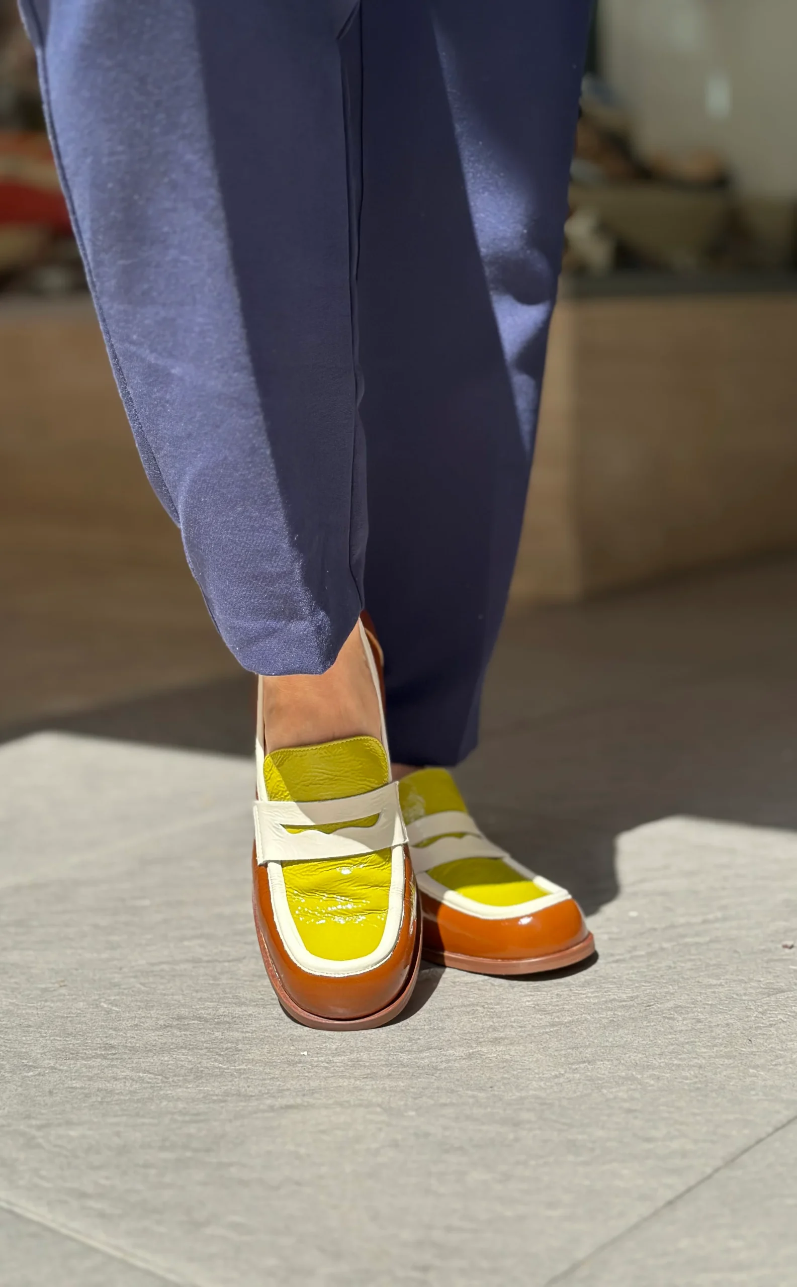 Mocassins LES VENUES Femme vert/jaune et marron – Image 6