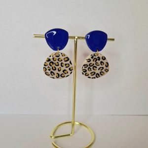 Boucles d&rsquo;oreilles JULIETTE léopard et dorée