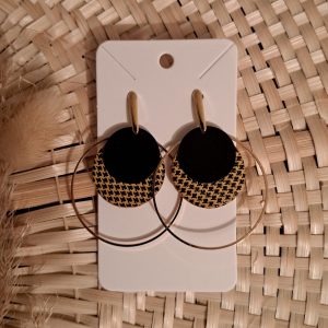 Boucles d&rsquo;oreilles en cuir recyclé LUNA