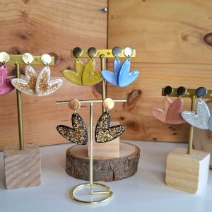 Boucles d’oreilles cœur pailletées ALMA