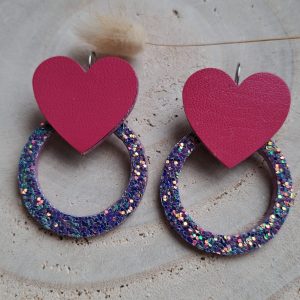 Boucles d&rsquo;oreilles en cuir recyclé MARYLINE
