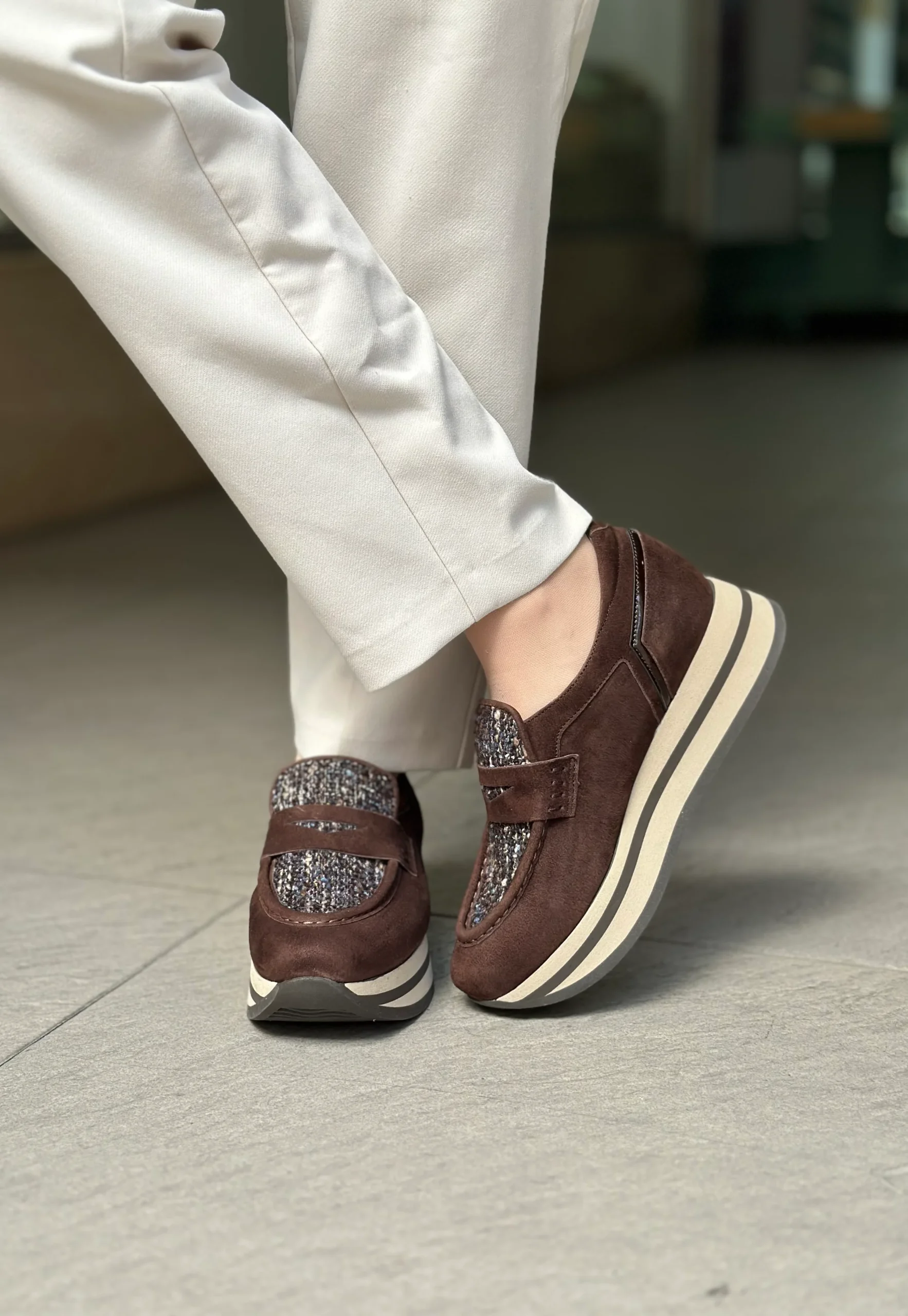 Mocassins à plateformes SOFTWAVES marron femme – Image 2