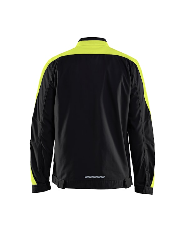 Veste de travail bicolore homme NOIR JAUNE – Image 3
