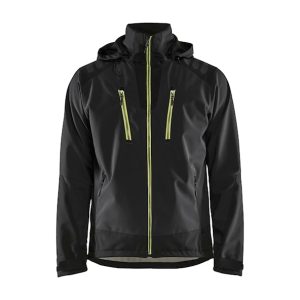 Veste softshell à capuche homme NOIR JAUNE