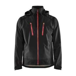 Veste softshell à capuche homme NOIR ROUGE