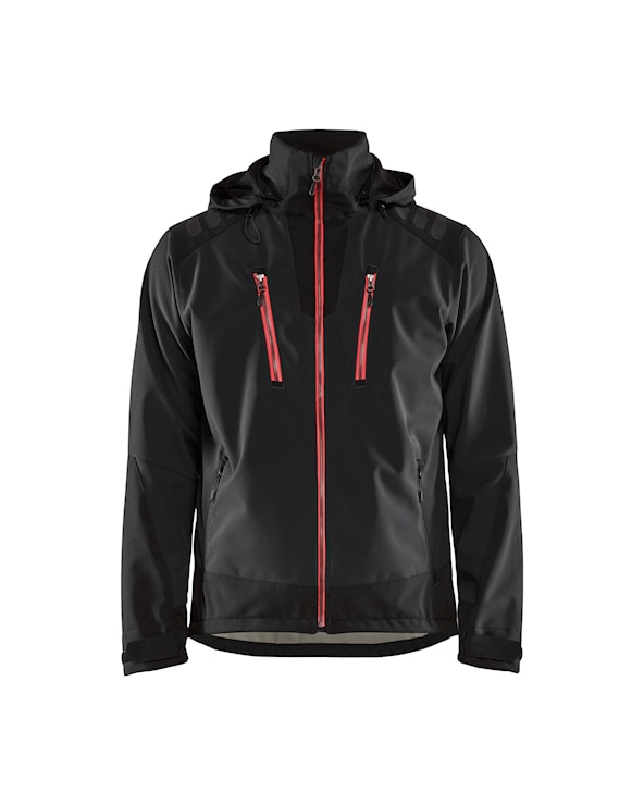 Veste softshell à capuche homme NOIR ROUGE