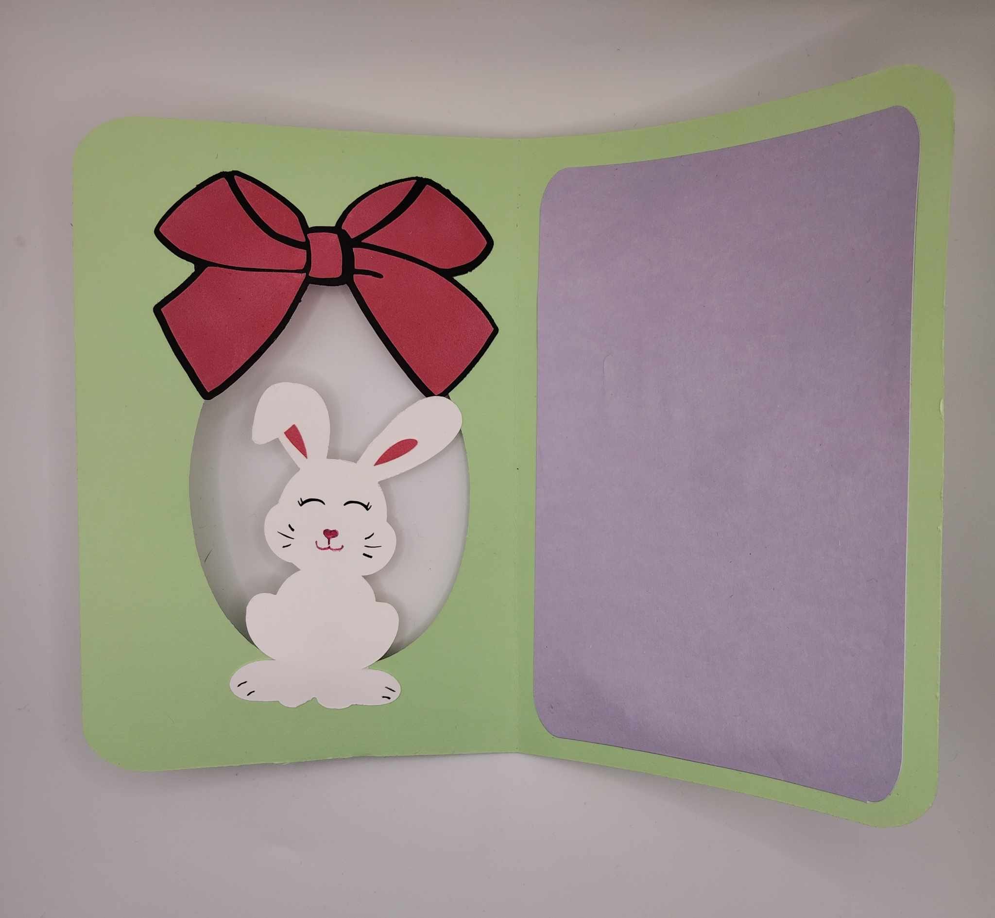 Carte Lapin de Pâques / Carte Artisanale Pâques / Carte Fait Main / Carte Pâques avec Nœud / Carte Fleur en Papier / Carte de Pâques Originale / Carte Printemps / Cadeau de Pâques Personnalisable / Papeterie Artisanale Pâques / Carte Lapin en Relief – Image 3