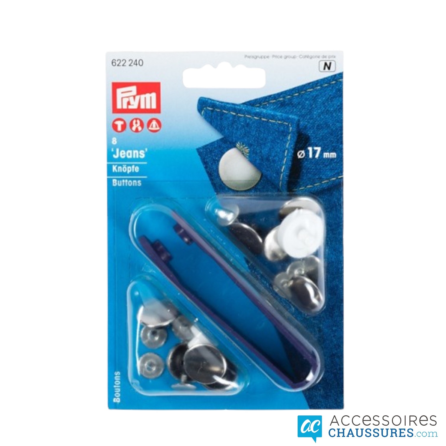 Boutons de jeans Ø 17 (x8) Prym