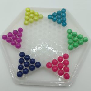 🎲 Jeu de société en résine – Plateau Etoile + Pions colorés Dames Chinoises