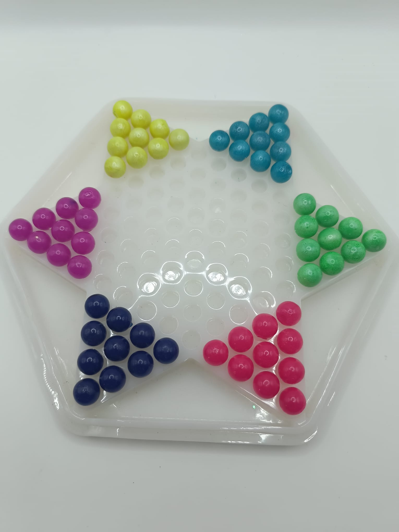 🎲 Jeu de société en résine – Plateau Etoile + Pions colorés Dames Chinoises – Image 2