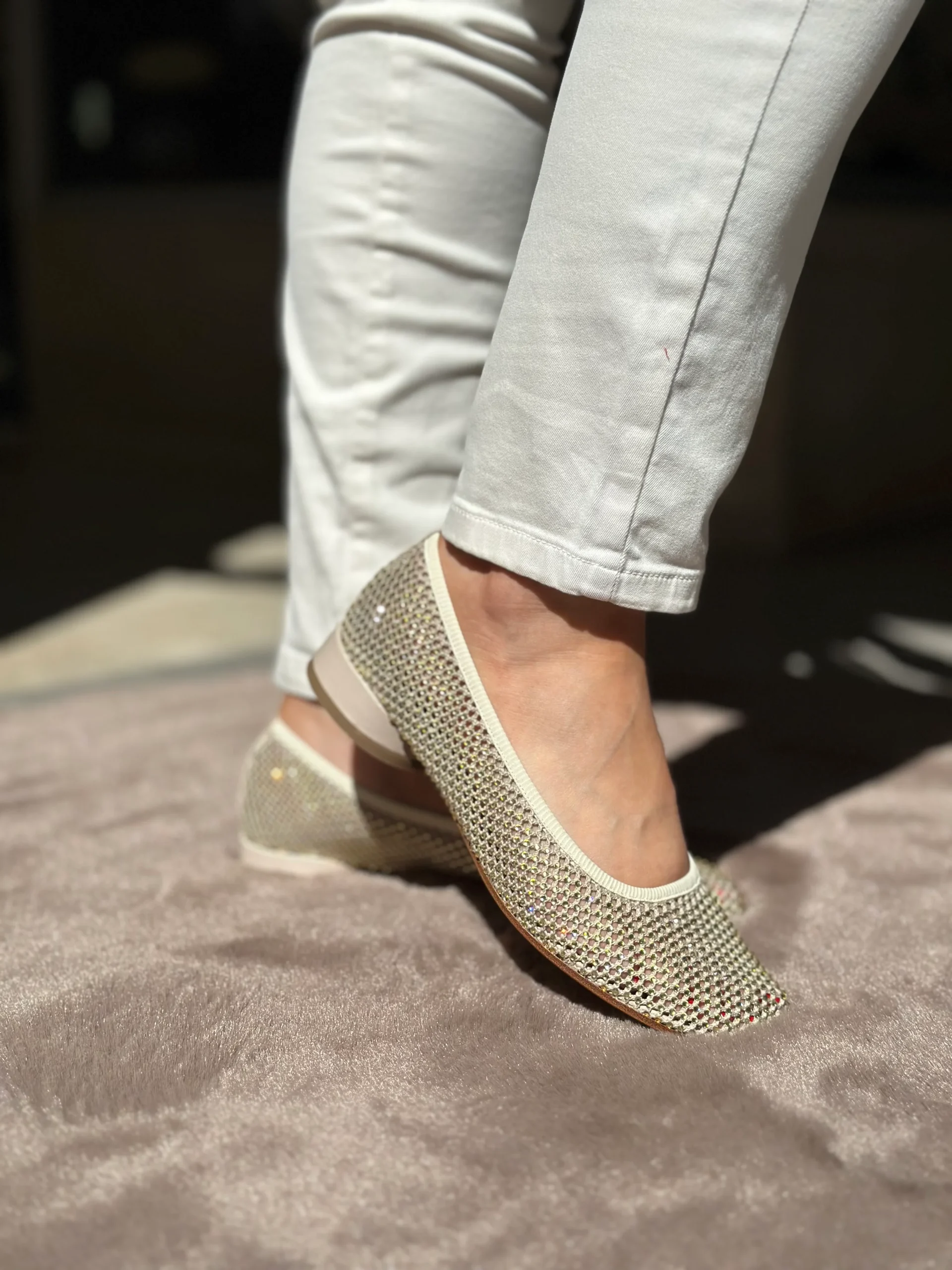 Ballerines FRU.IT beige cristaux femme – Image 4