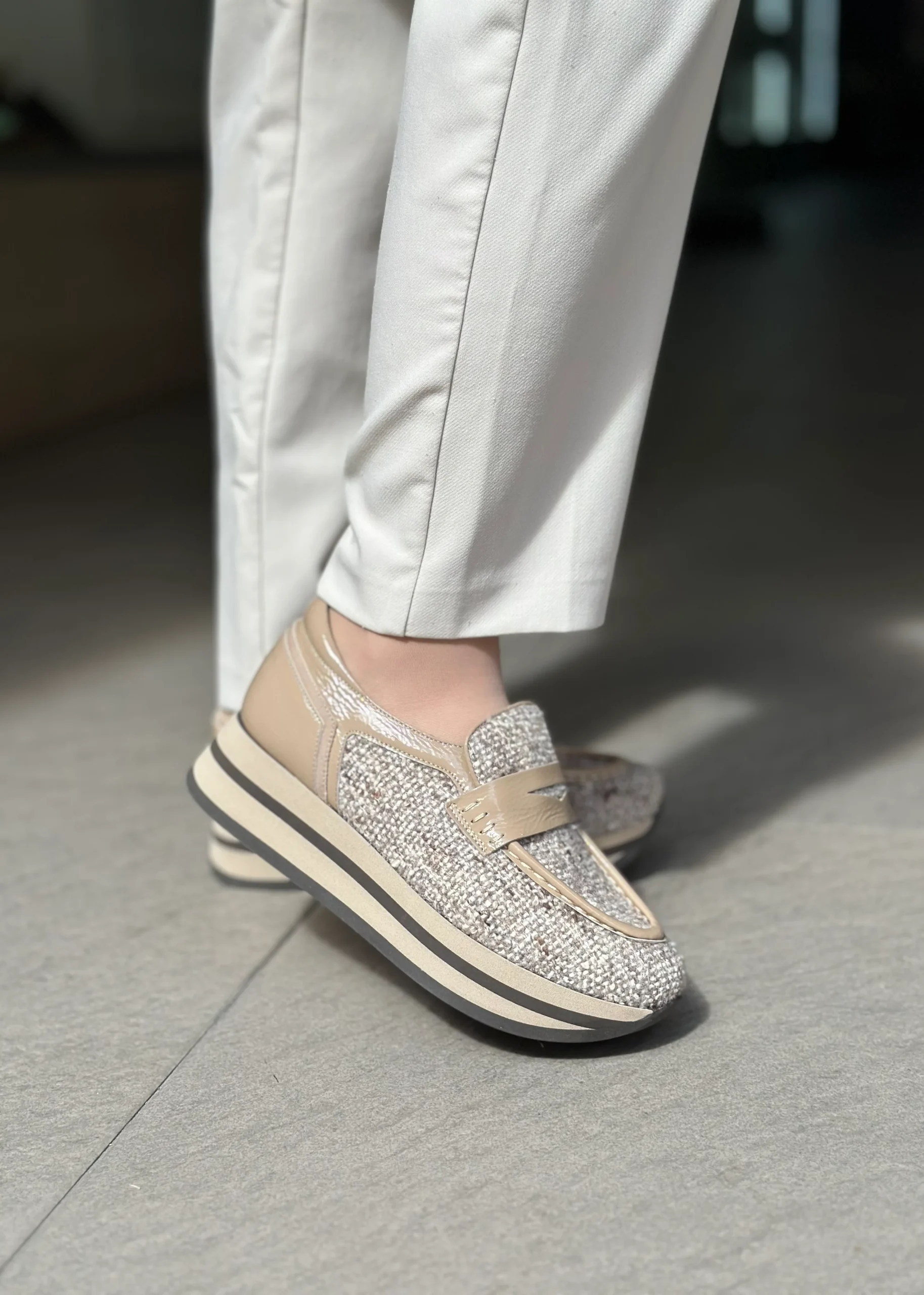 Mocassins à plateformes SOFTWAVES beige femme