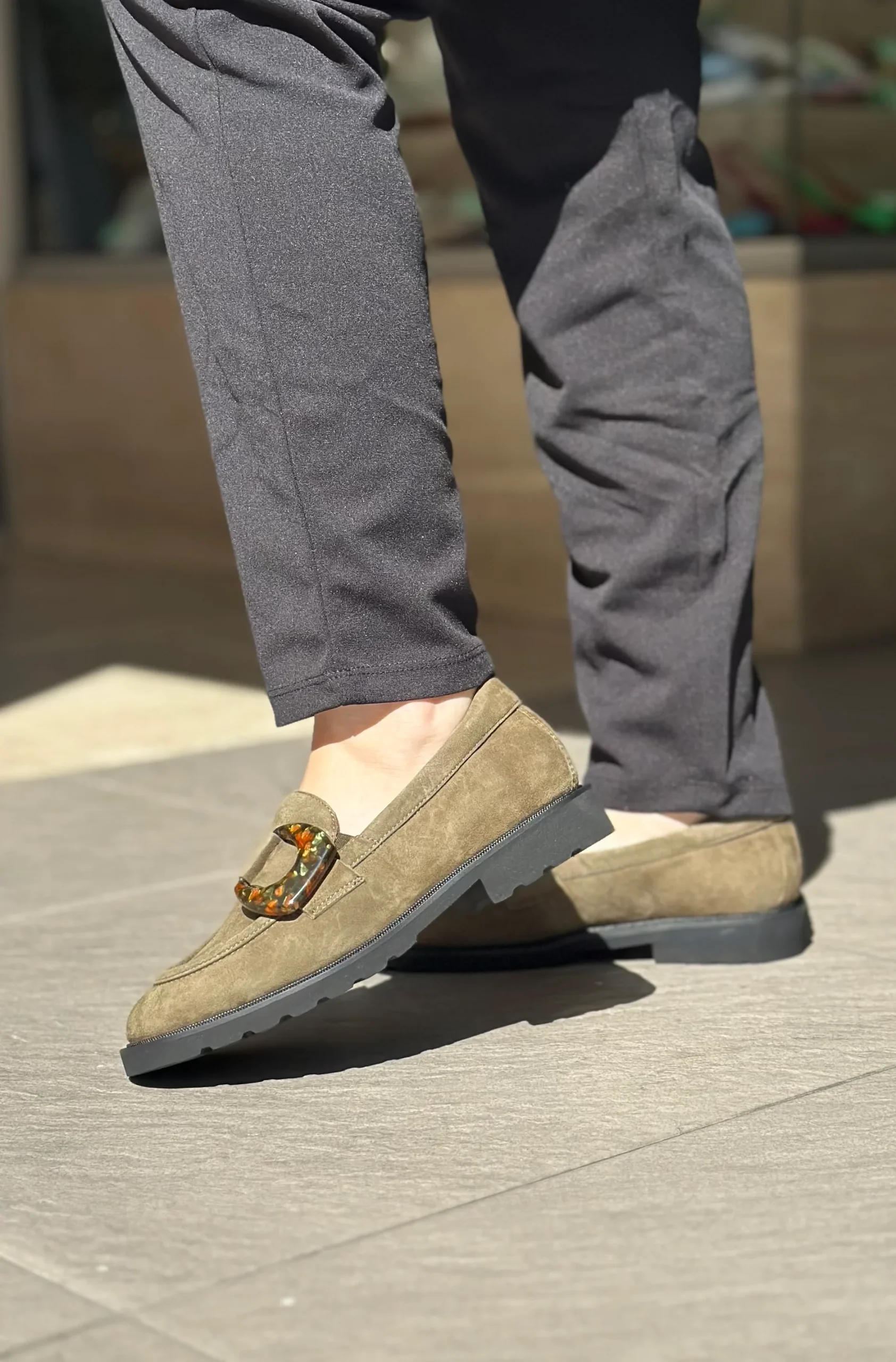 Mocassins SOFTWAVES kaki femme – Image 3