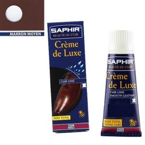 Cirage crème de luxe Saphir avec applicateur 75 ml marron moyen