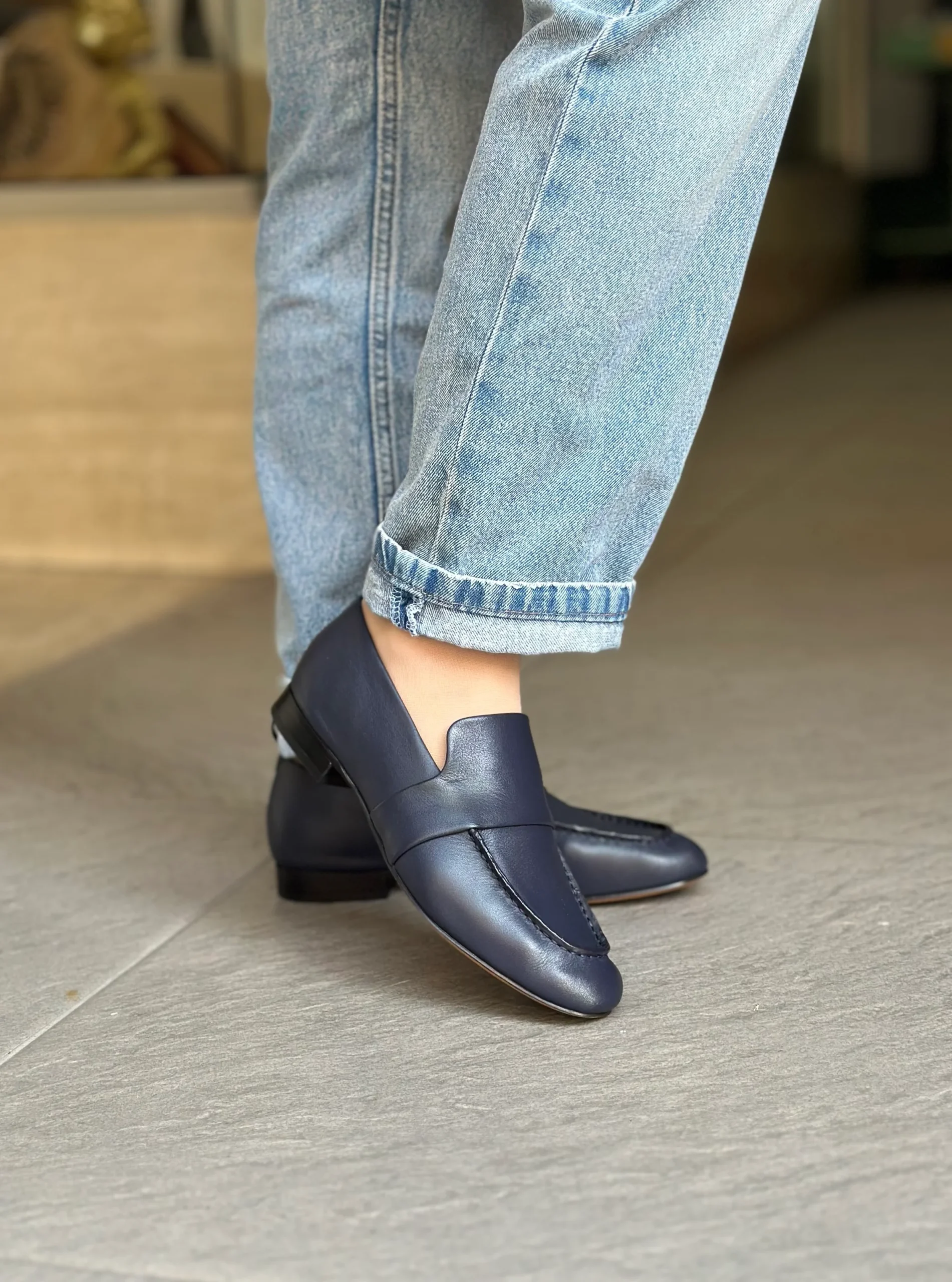 Mocassins JVAM 32011 PAT STAR BLEU femme