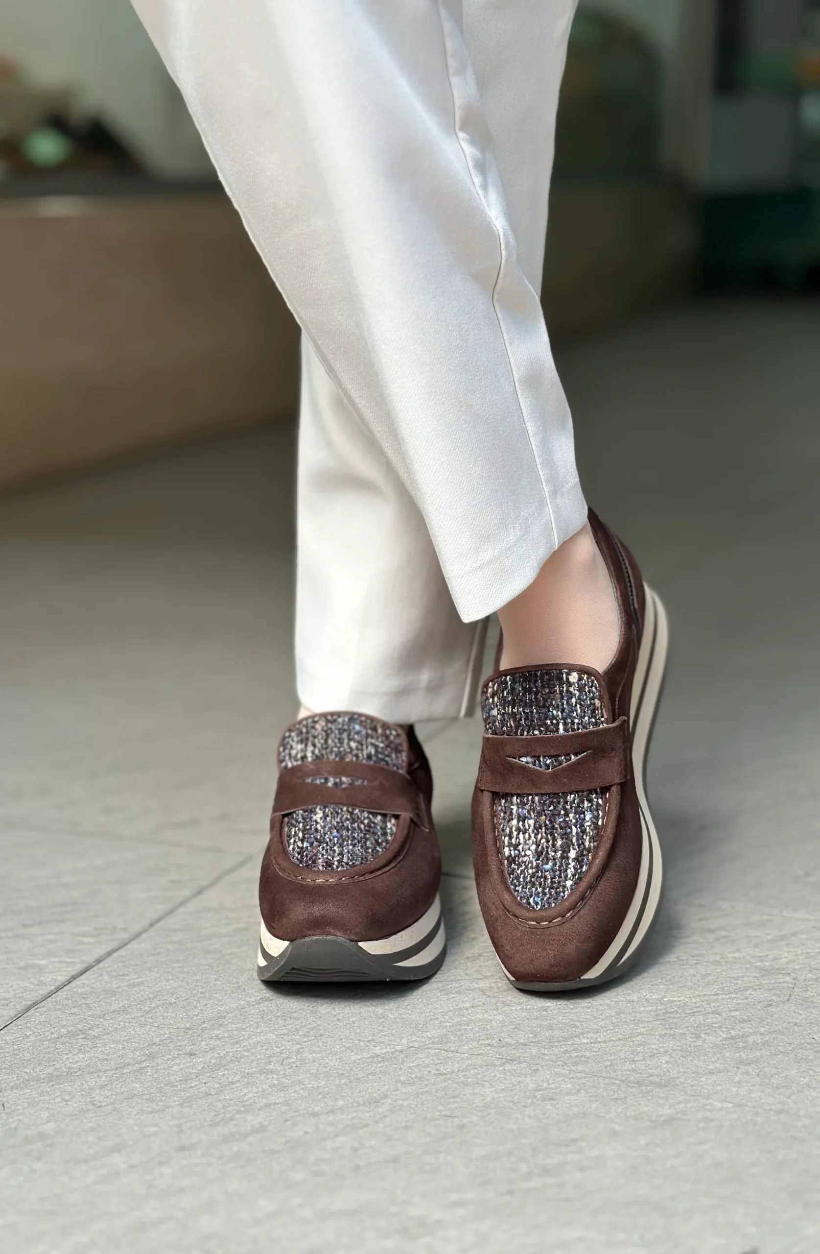 Mocassins à plateformes SOFTWAVES marron femme – Image 3