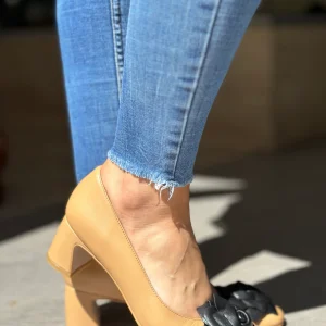 Ballerines à talons Angel Alarcon camel/noir femme