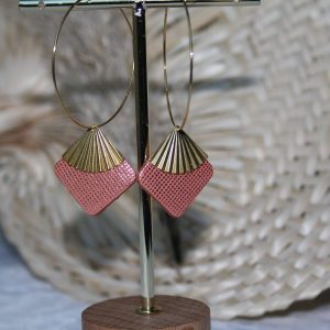 Boucles d&rsquo;oreilles en cuir recyclé LISE