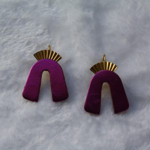 Boucles d’oreilles en cuir recyclé et acier inoxydable MAELA