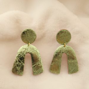 Boucles d&rsquo;oreilles en cuir recyclé CHRISTELLE