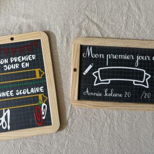 Pancarte rentrée scolaire Premier jour d’école à personnaliser – Ardoise souvenir photo – Idée photo enfant maternelle primaire