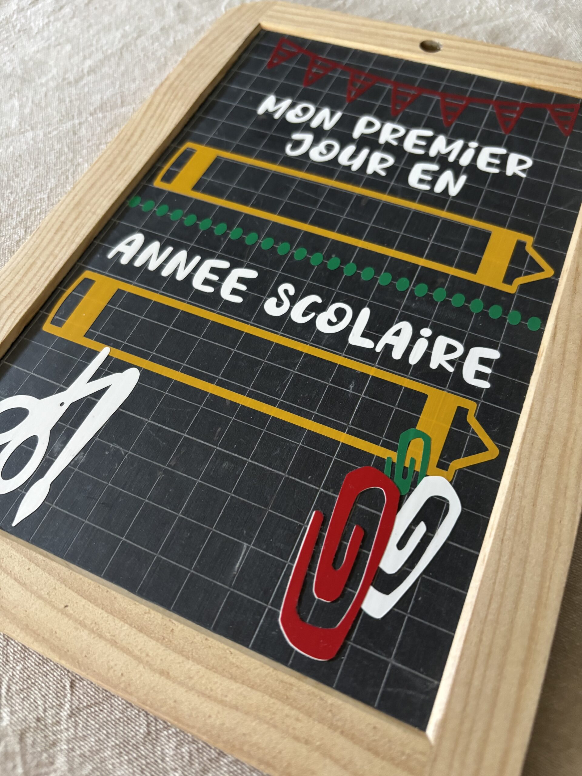 Pancarte rentrée scolaire Premier jour d’école à personnaliser – Ardoise souvenir photo – Idée photo enfant maternelle primaire – Image 4