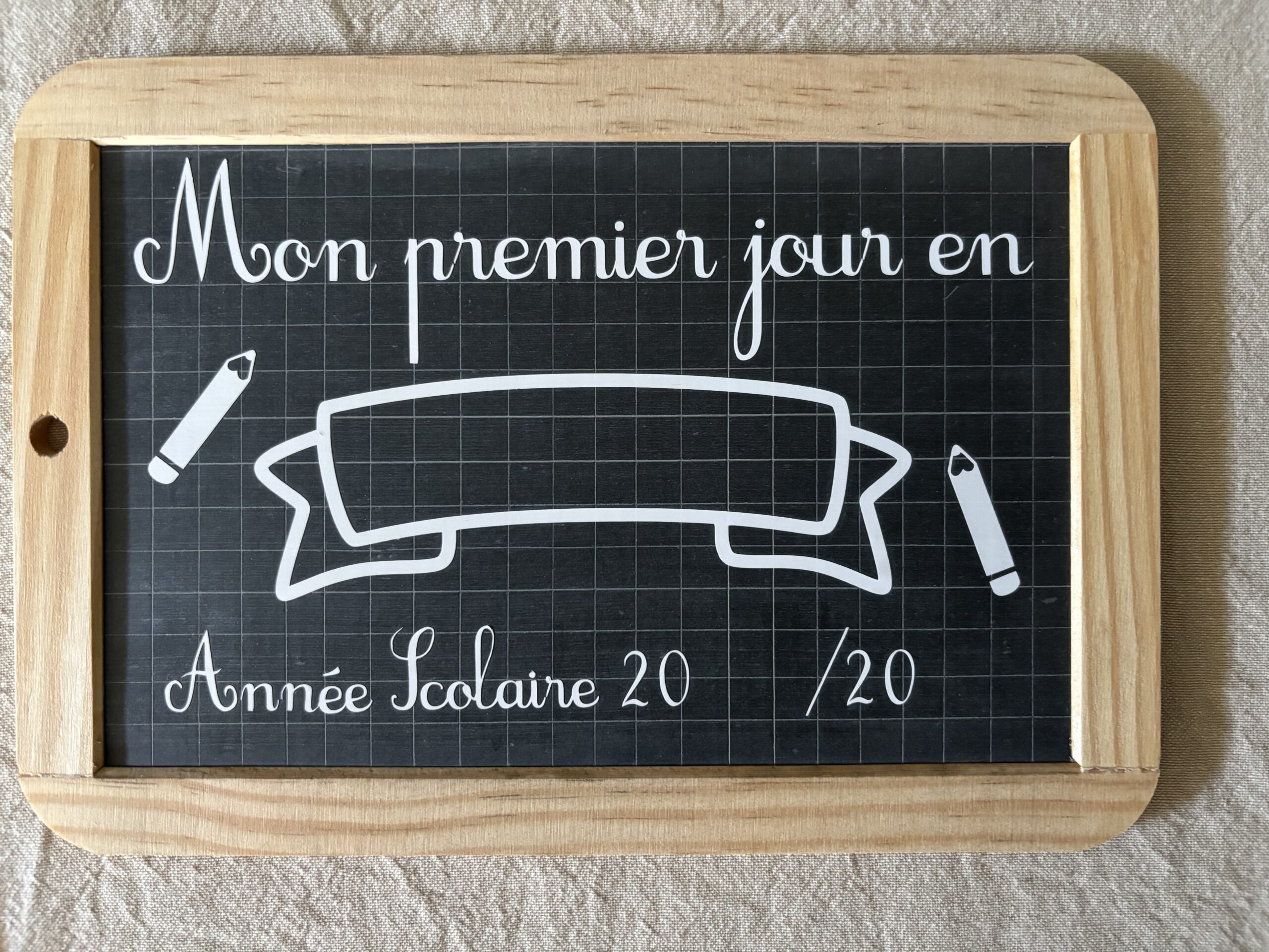 Pancarte rentrée scolaire Premier jour d’école à personnaliser – Ardoise souvenir photo – Idée photo enfant maternelle primaire – Image 5