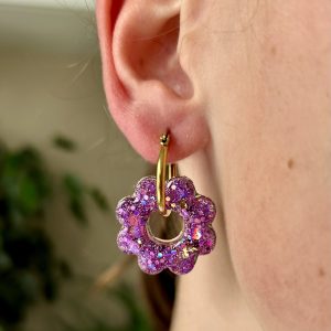 Pampille fleur 8 pétales en résine