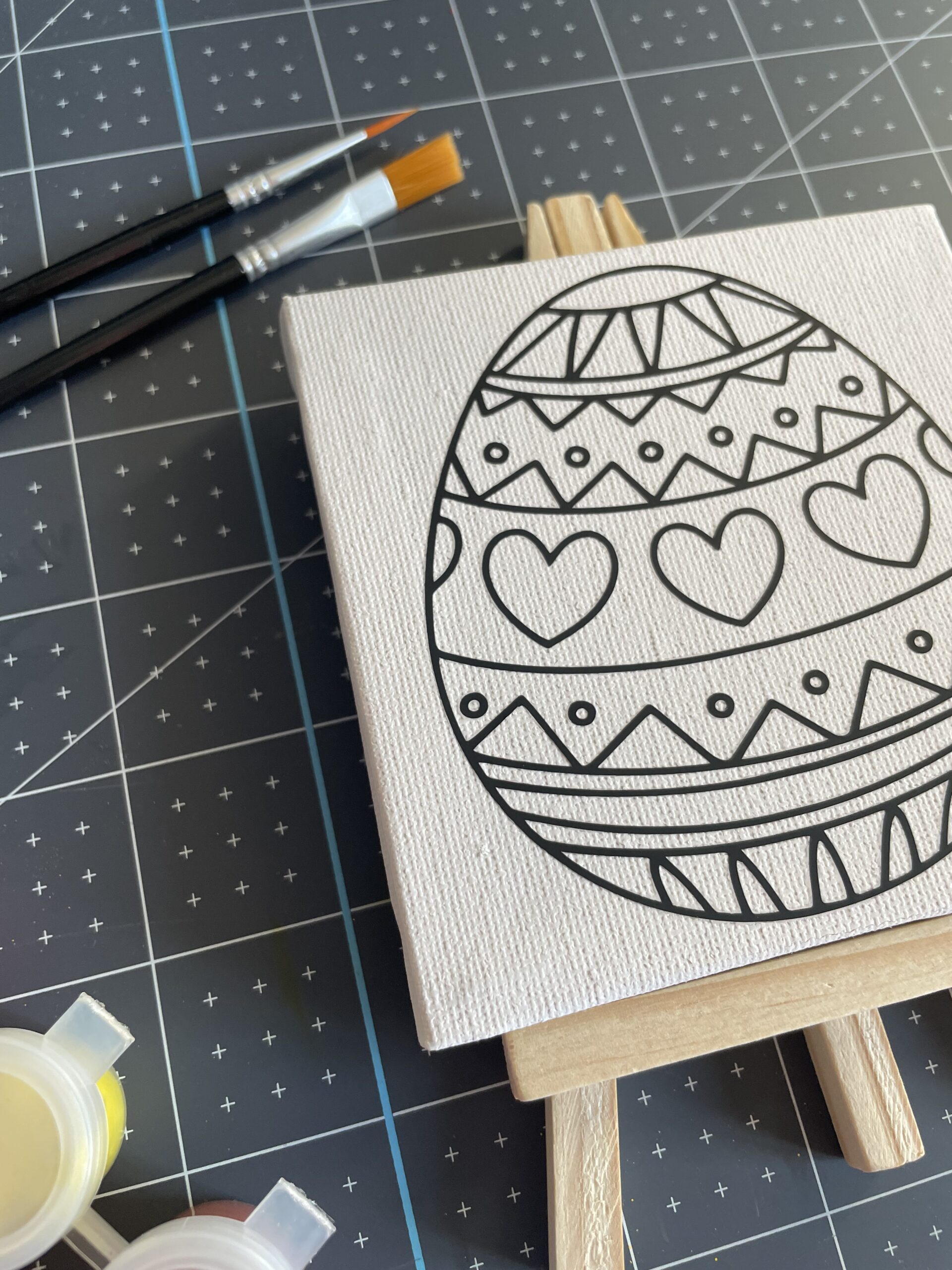 Kit créatif enfant Pâques – Toile à peindre 9.5×9.5 cm – Activité manuelle dès 6 ans – Peinture avec pinceaux et couleurs – DIY Bricolage enfant – Image 4