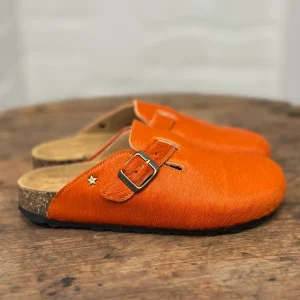 Mules/sabot CUBANAS Poilus orange femme