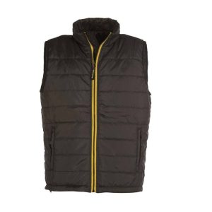 Doudoune sans manche bicolore homme NOIR JAUNE