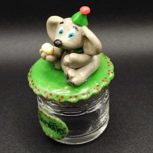 Boîte à dents / Souris en porcelaine froide / Pot de verre original / Cadeau unique enfant / Souvenir de dent de lait / Accessoire fête enfant / Décoration dent de lait souris