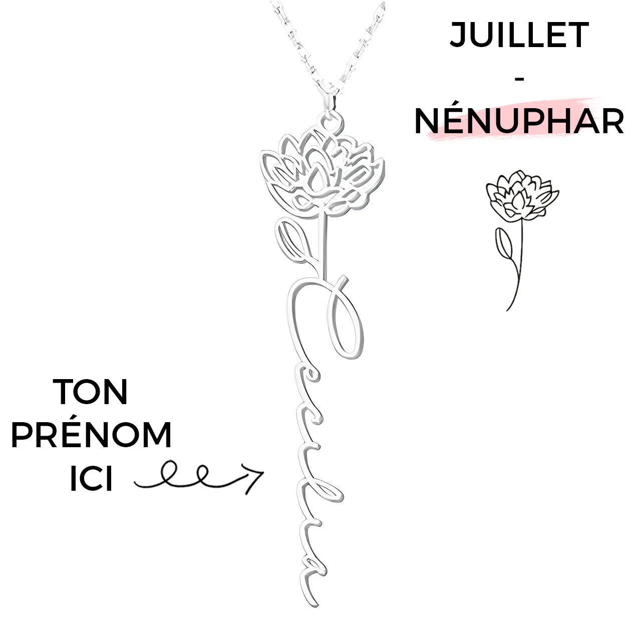 Collier Fleur de Naissance Personnalisé – Image 5