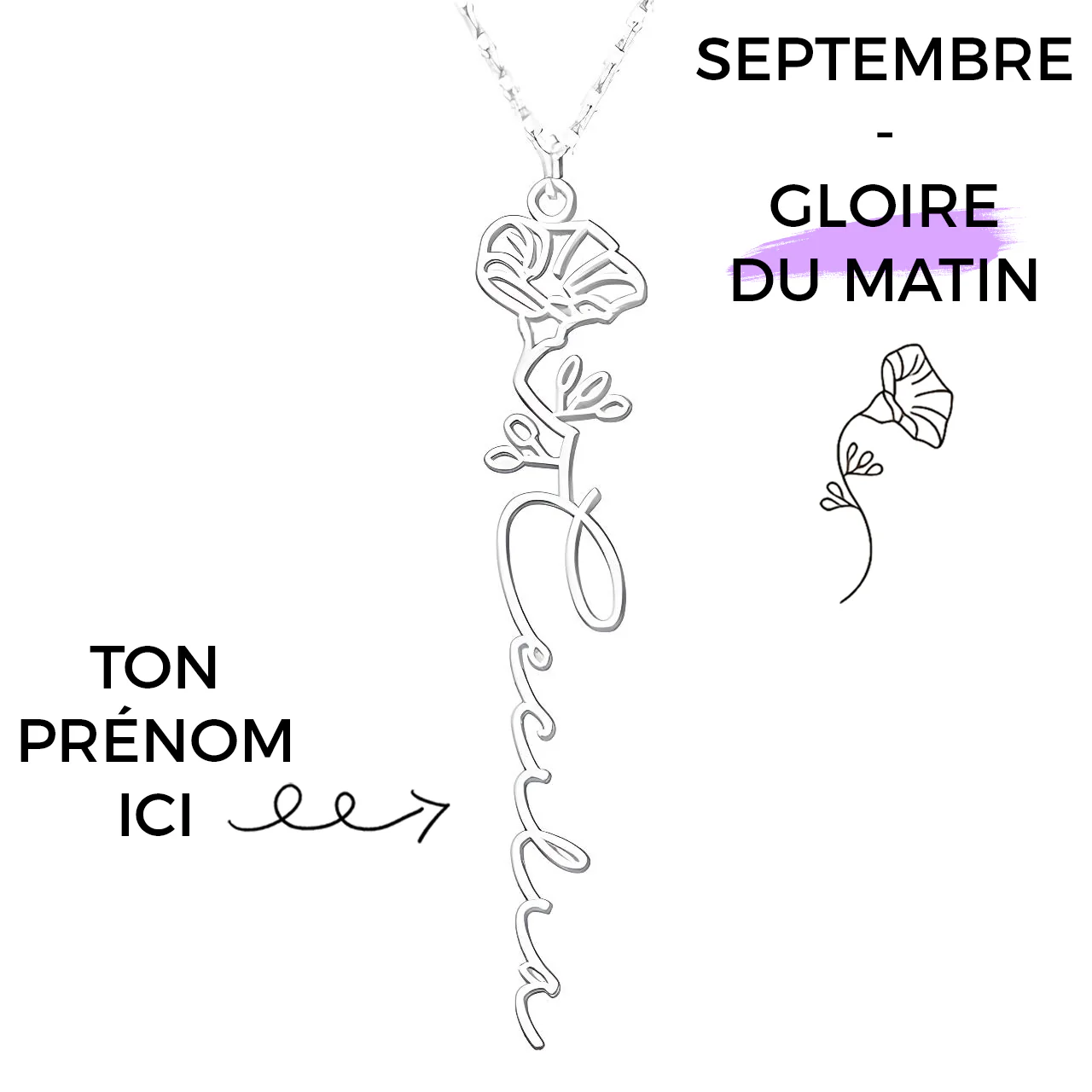 Collier Fleur de Naissance Personnalisé – Image 8