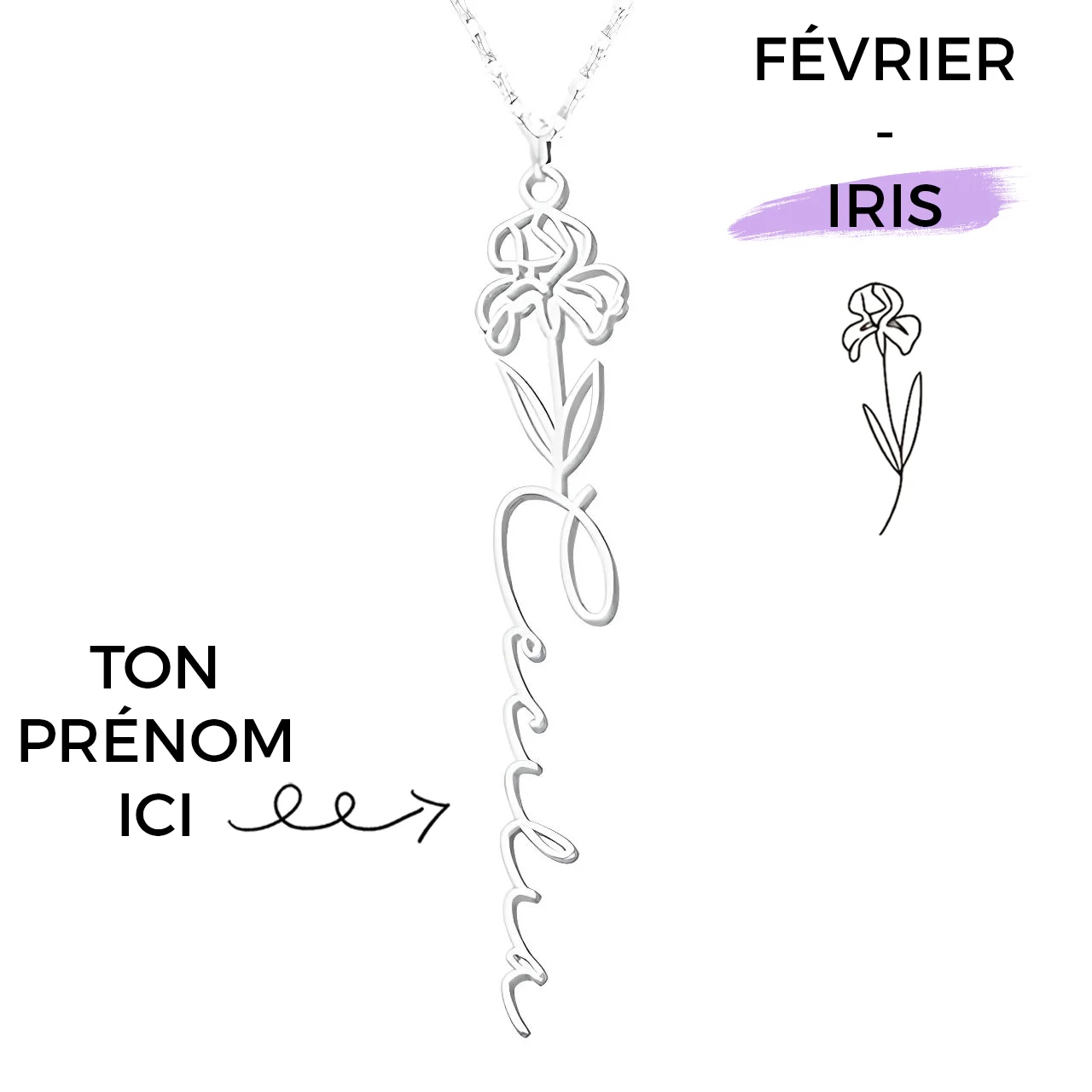 Collier Fleur de Naissance Personnalisé – Image 9