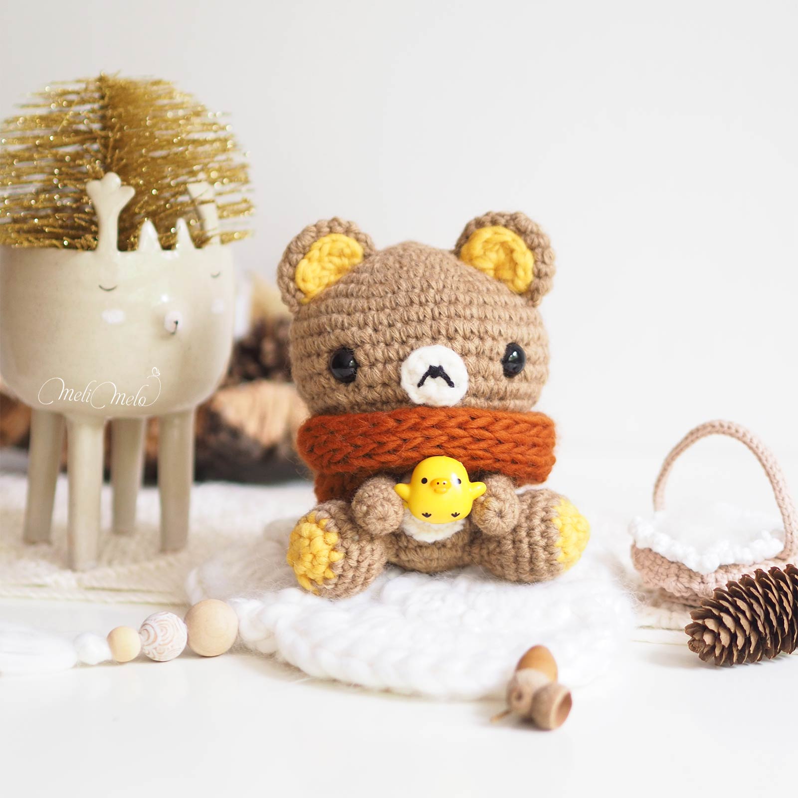 Lot Rilakkuma: ourson, poussin, corbeille et bloc de notes – Image 2