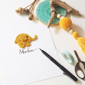 Affiche crochetée prénom, à personnaliser