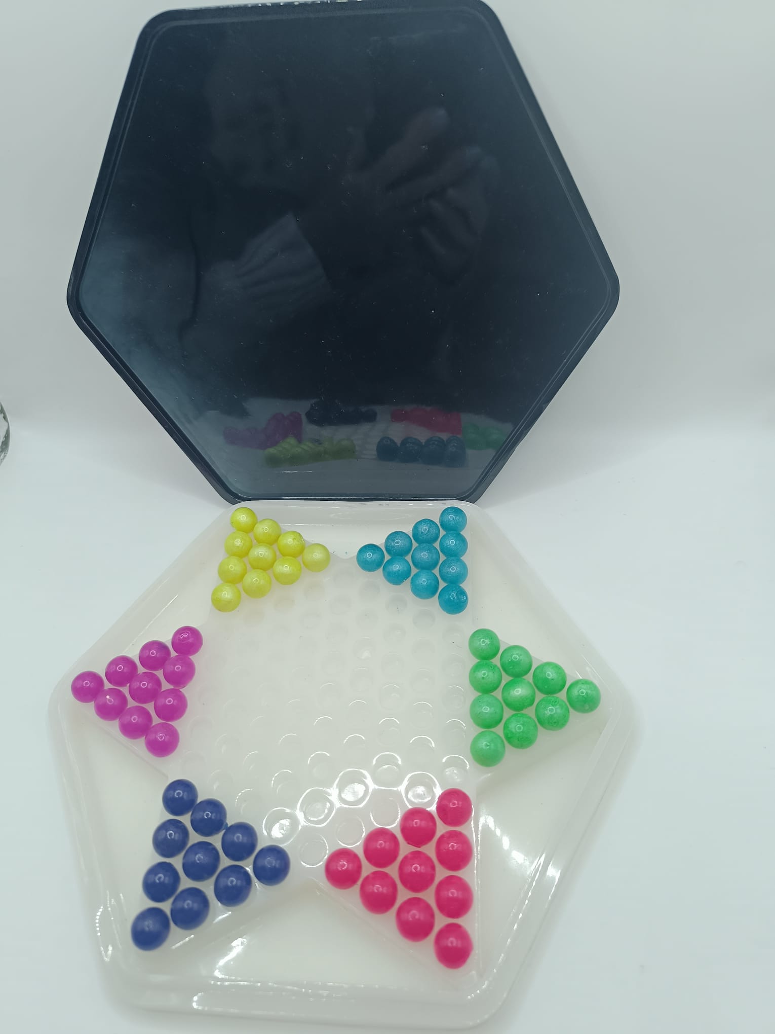 🎲 Jeu de société en résine – Plateau Etoile + Pions colorés Dames Chinoises – Image 5