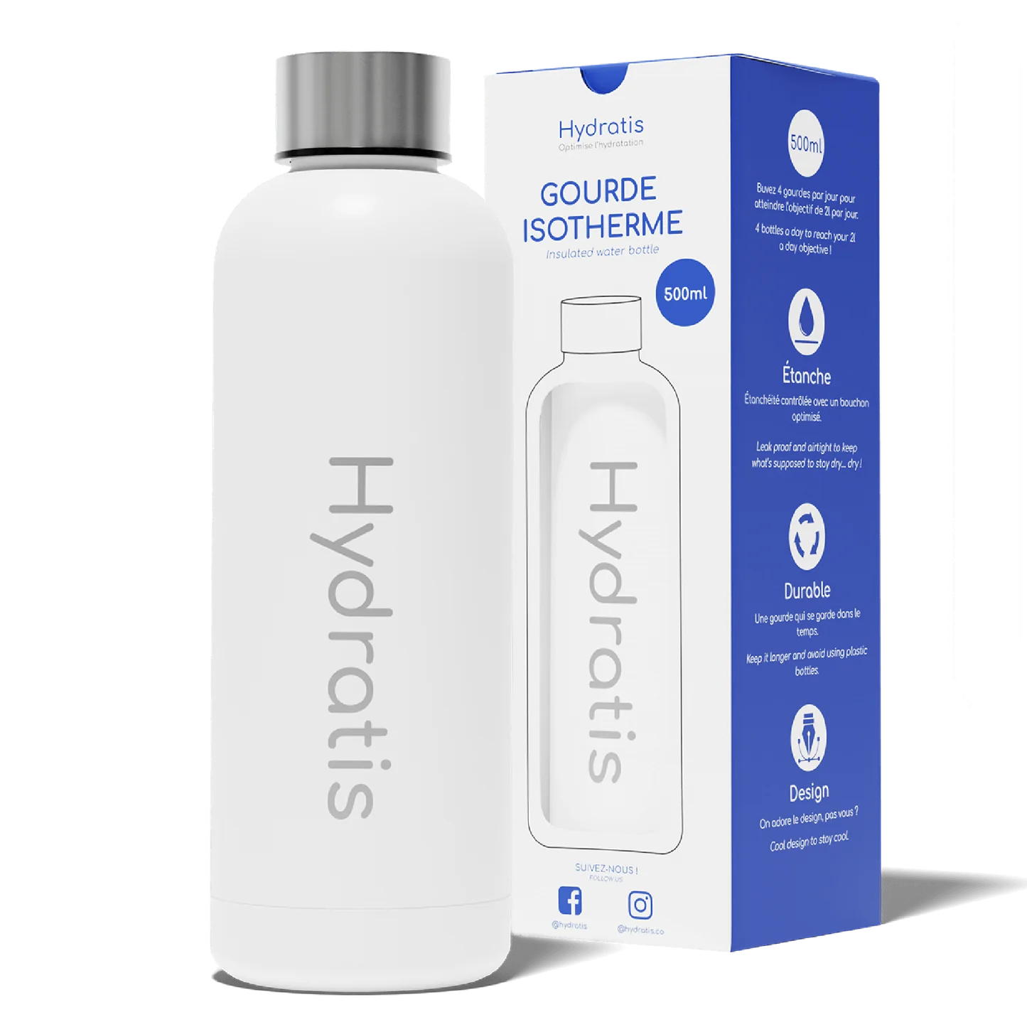 HYDRATIS GOURDE ISOTHERME BLANCHE – Image 2