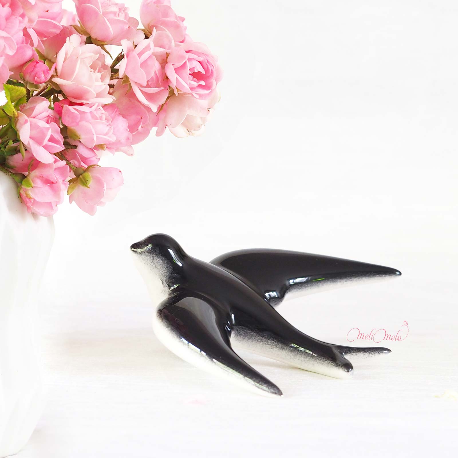 Hirondelle murale . Porcelaine /authentique – Image 4