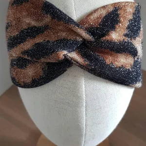 Bandeau, Head Band Femme pour cheveux Lurex camouflage marron