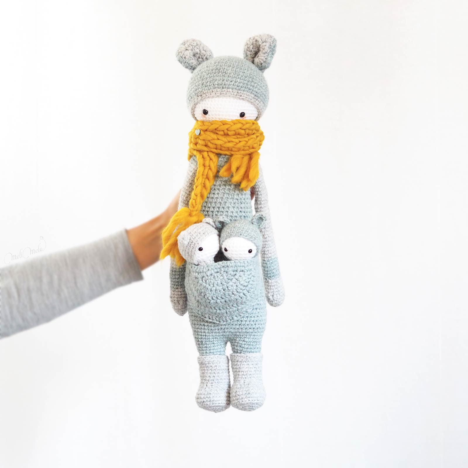 Kira, papa kangourou et ses jumeaux. Doudou XL – Image 4