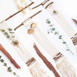 Tissages coton. Pluie d’or Triptyque