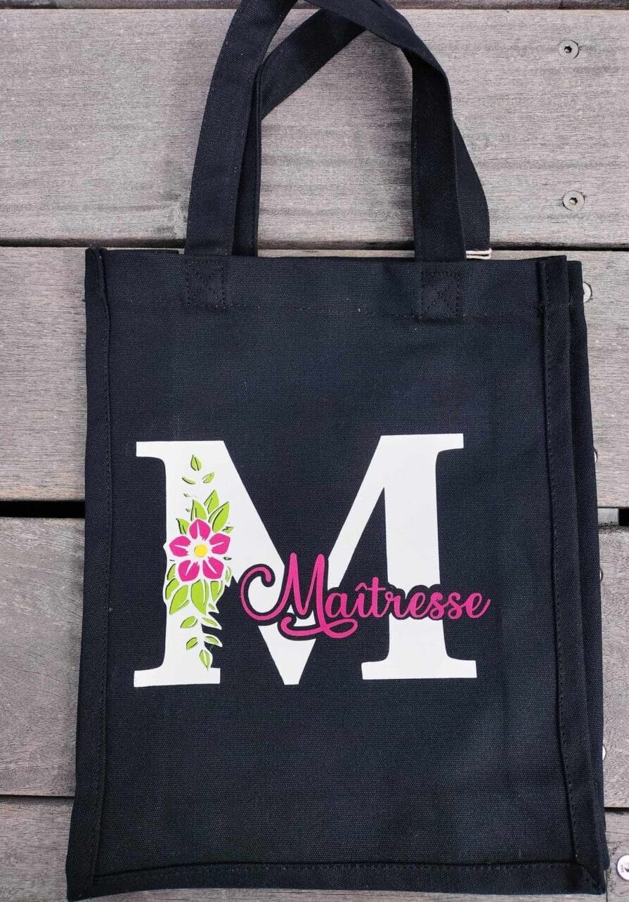 Tote bag maîtresse / Sac cadeau maîtresse / Tote bag personnalisé maîtresse / Cadeau fin d’année scolaire / Sac tissu maîtresse / Idée cadeau maîtresse