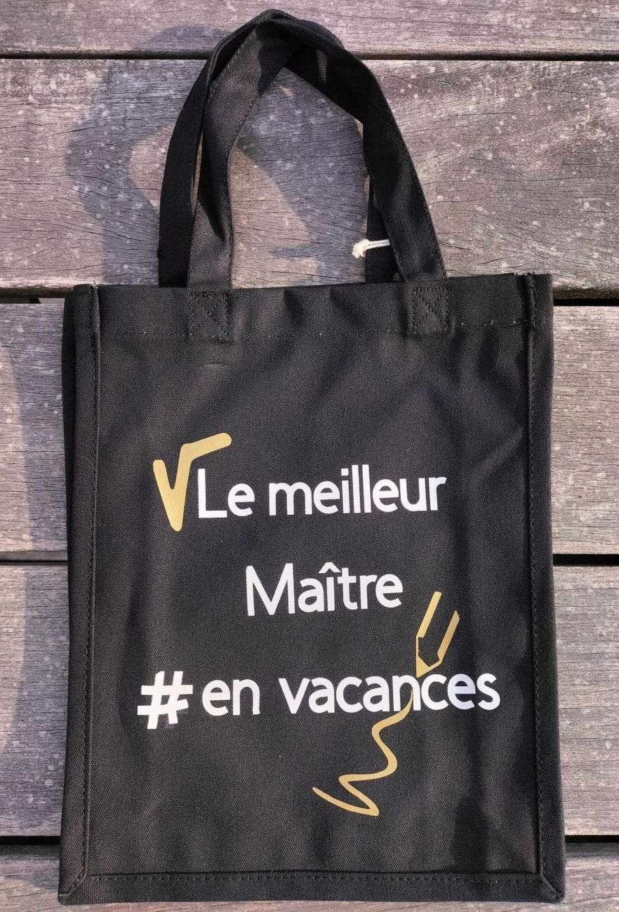Tote bag maître / Sac cadeau maître / Tote bag personnalisé maître / Cadeau fin d’année scolaire / Sac tissu maître / Idée cadeau maître / Tote bag humoristique maître – Image 2